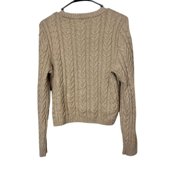 American Eagle Tan Cable Knit Sweater Size Large - Picture 7 of 7